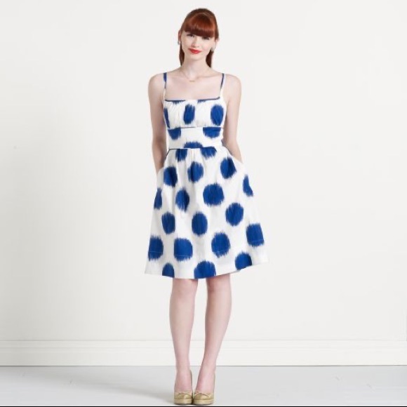 kate spade Dresses & Skirts - Kate Spade ♠️  Caroline Blue & White Dot Cotton Summer Dress, Size 6